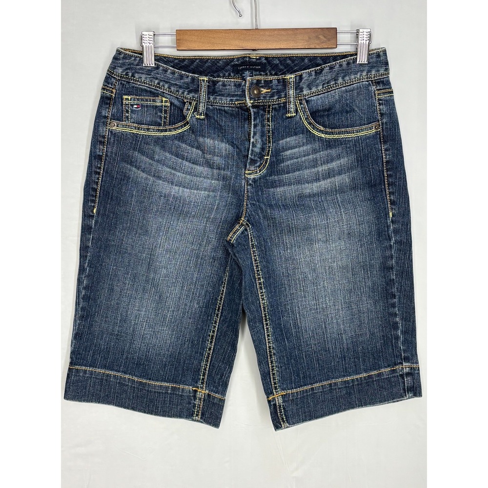 Tommy Hilfiger Denim‎ Shorts Womens Blue Faded 5-Pocket Whisker Outdoor 6